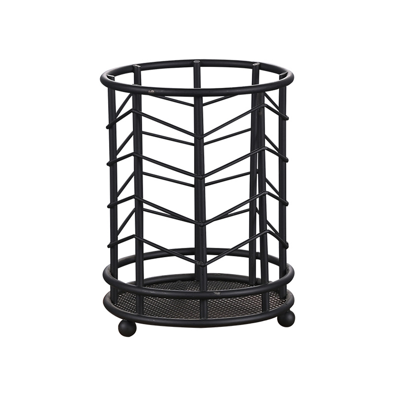 Irregular Pattern Wrought Iron Cylindrical Cutlery Holder