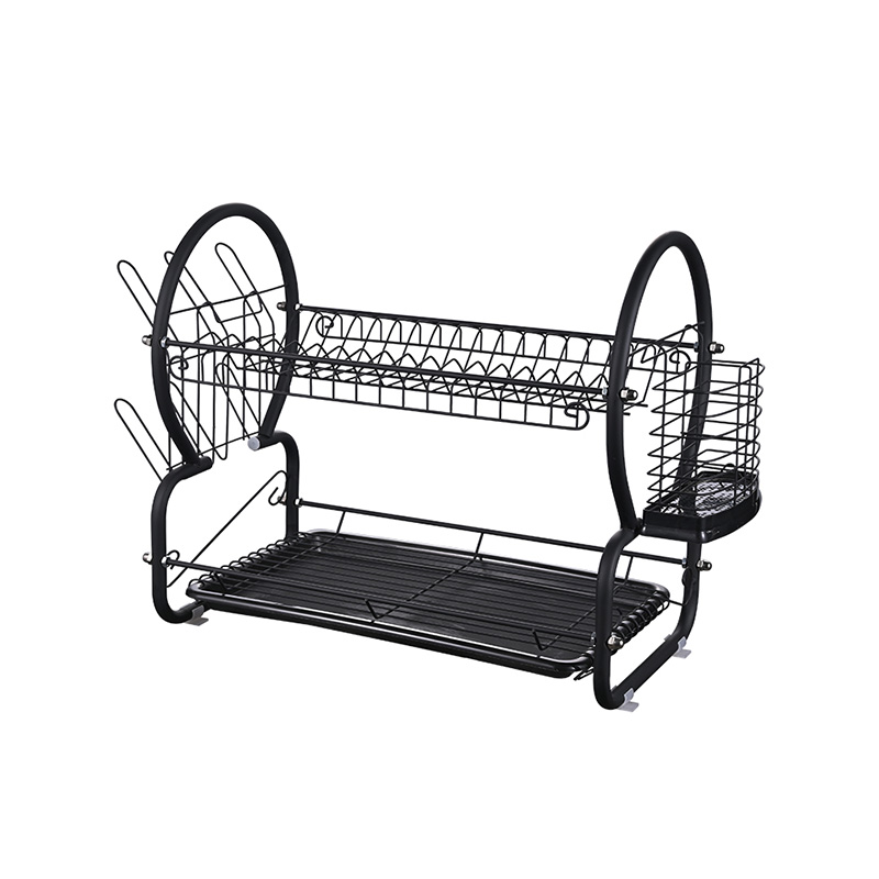 Double Layer Dish Rack With Drain